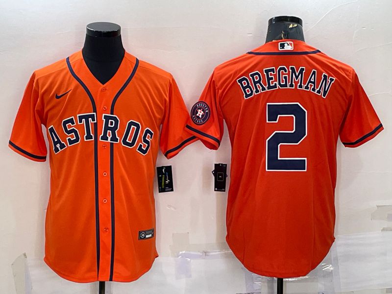 Men Houston Astros 2 Bregman Orange Game Nike 2022 MLB Jersey